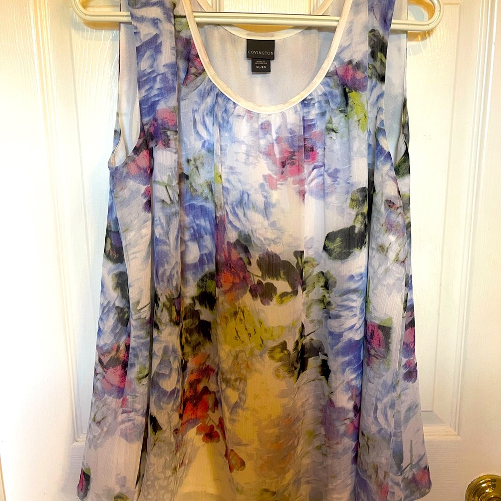 Covington Women's Sleeveless Floral Tank Top - size XL